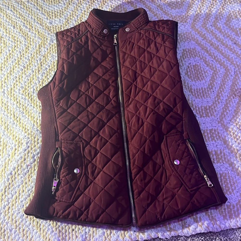 Love Tree Burgundy Vest